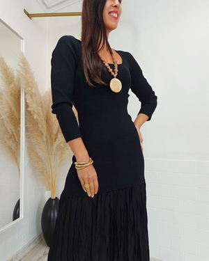 VESTIDO PUNTO COMBINADO - Imagen 2