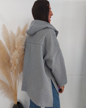 ABRIGO CAPUCHA GRIS - Imagen 2