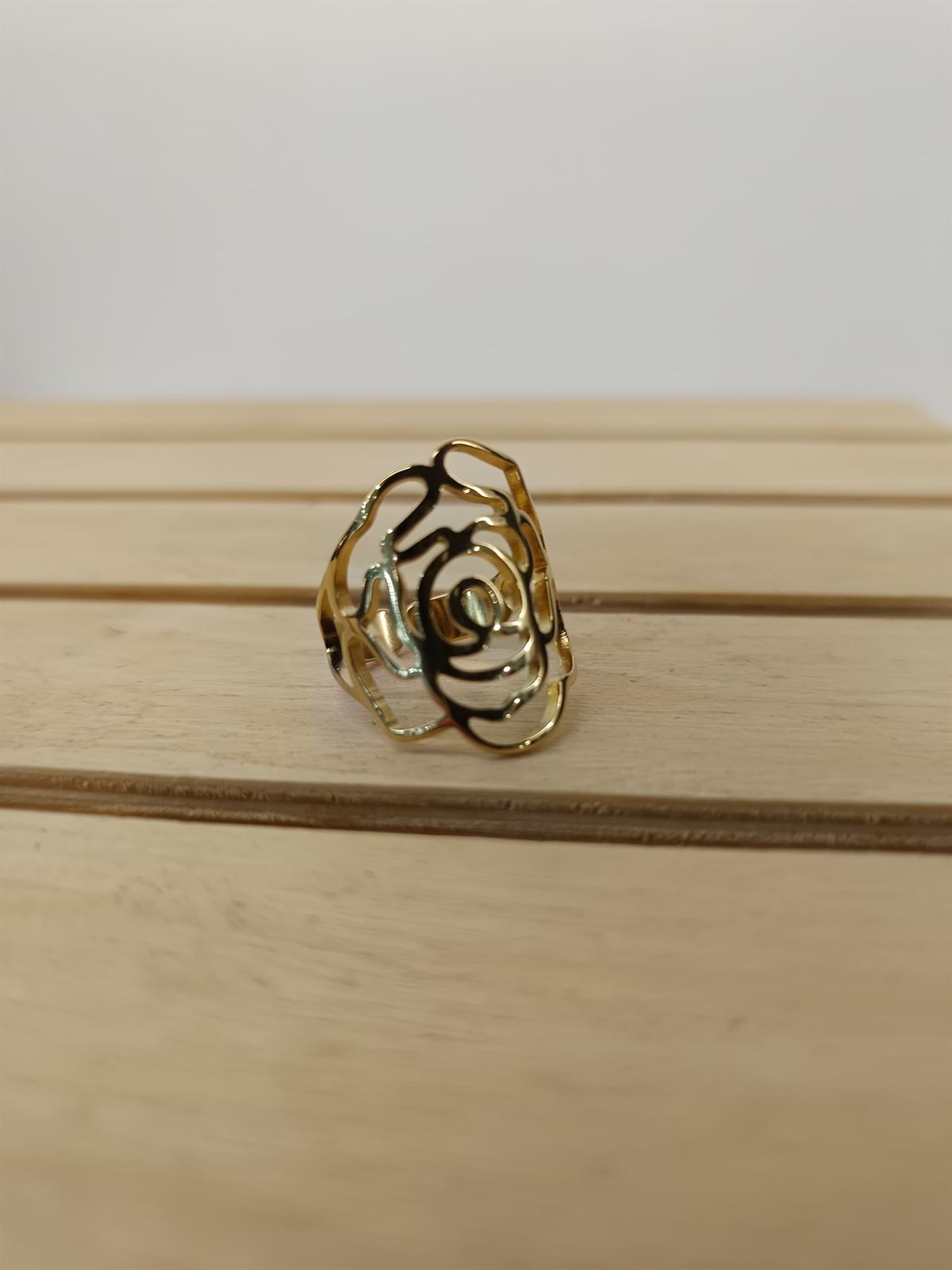 ANILLO ACERO DORADO - Imagen 1