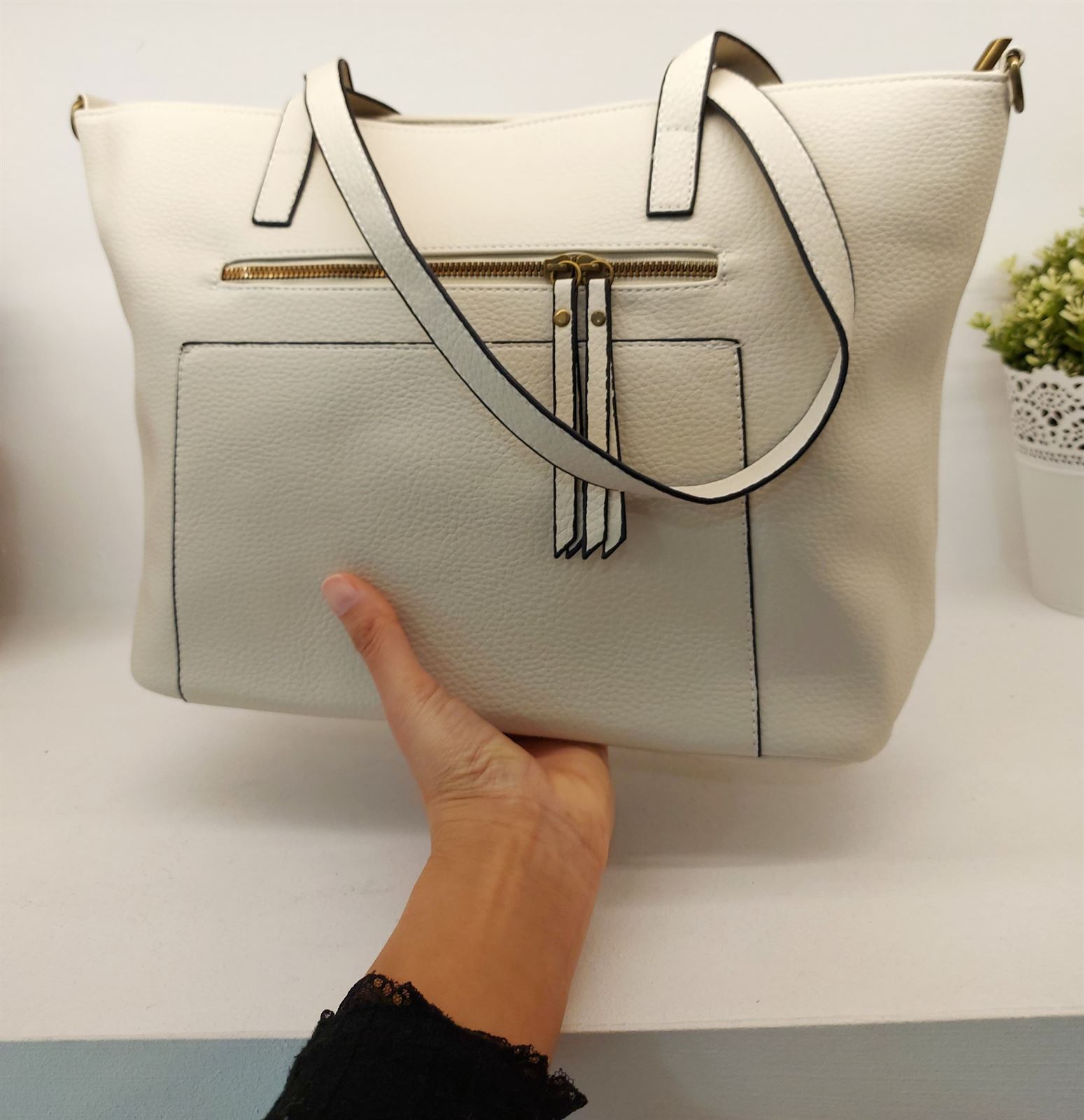 BOLSO SHOPPING BEIGE - Imagen 1