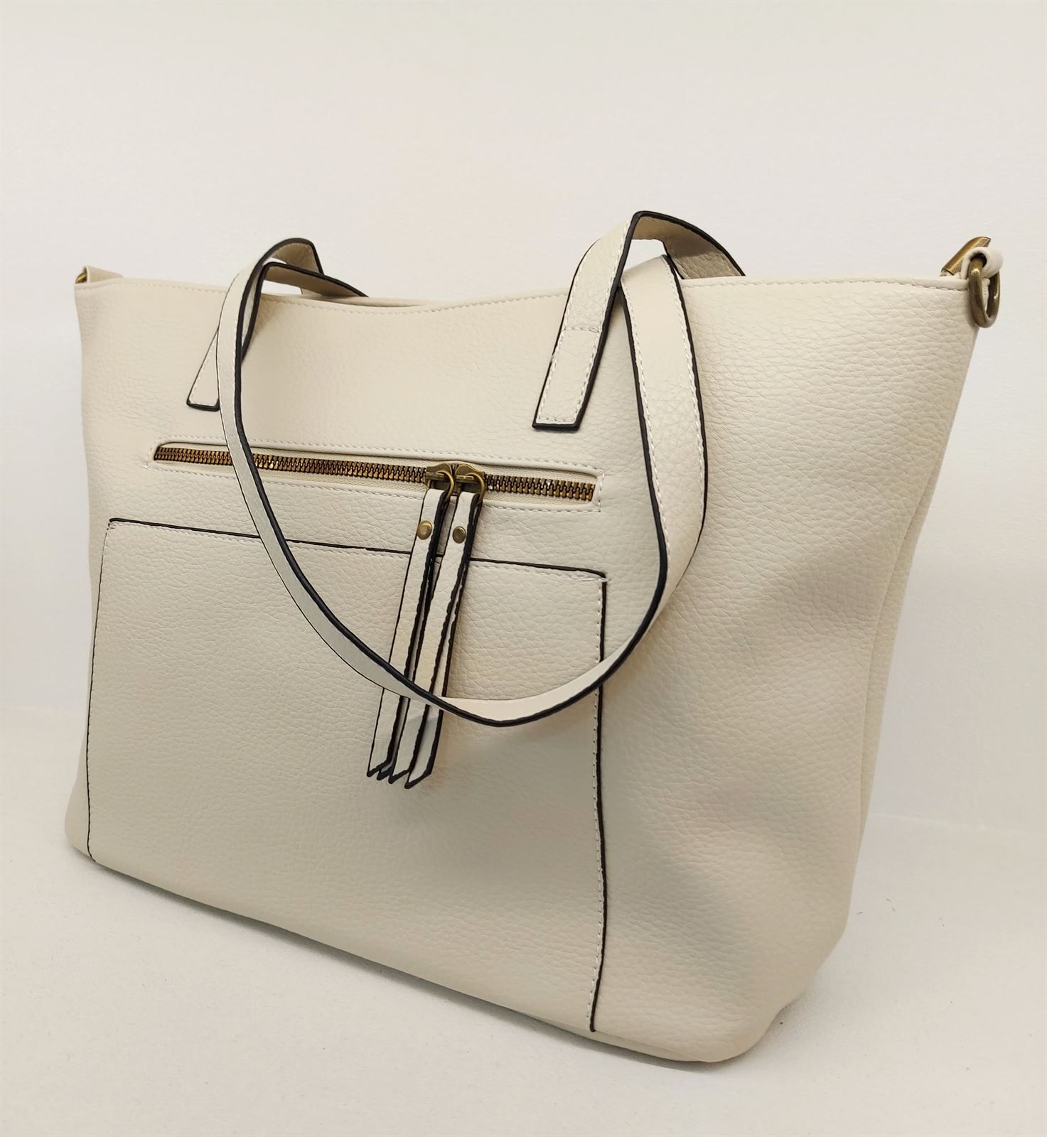 BOLSO SHOPPING BEIGE - Imagen 2