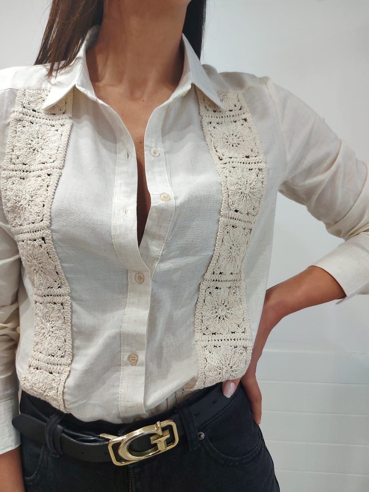 CAMISA MARTINA BEIGE - Imagen 2