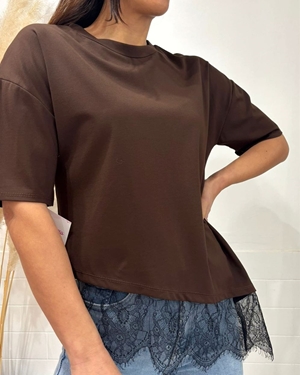 CAMISETA ENCAJE CHOCOLATE - Imagen 2