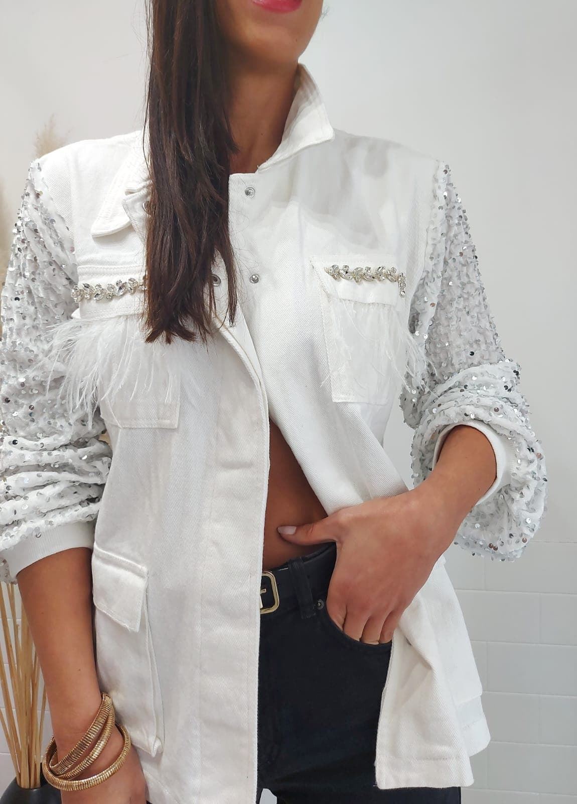 CHAQUETA JOYA BLANCA - Imagen 5