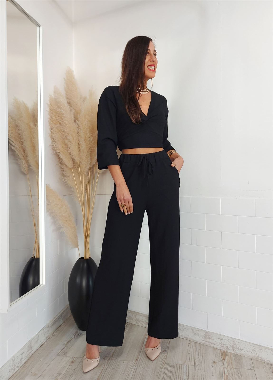 CONJUNTO TOP/PANTALON NEGRO - Imagen 4