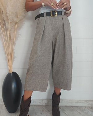PANTALON MIDI BEIGE - Imagen 1