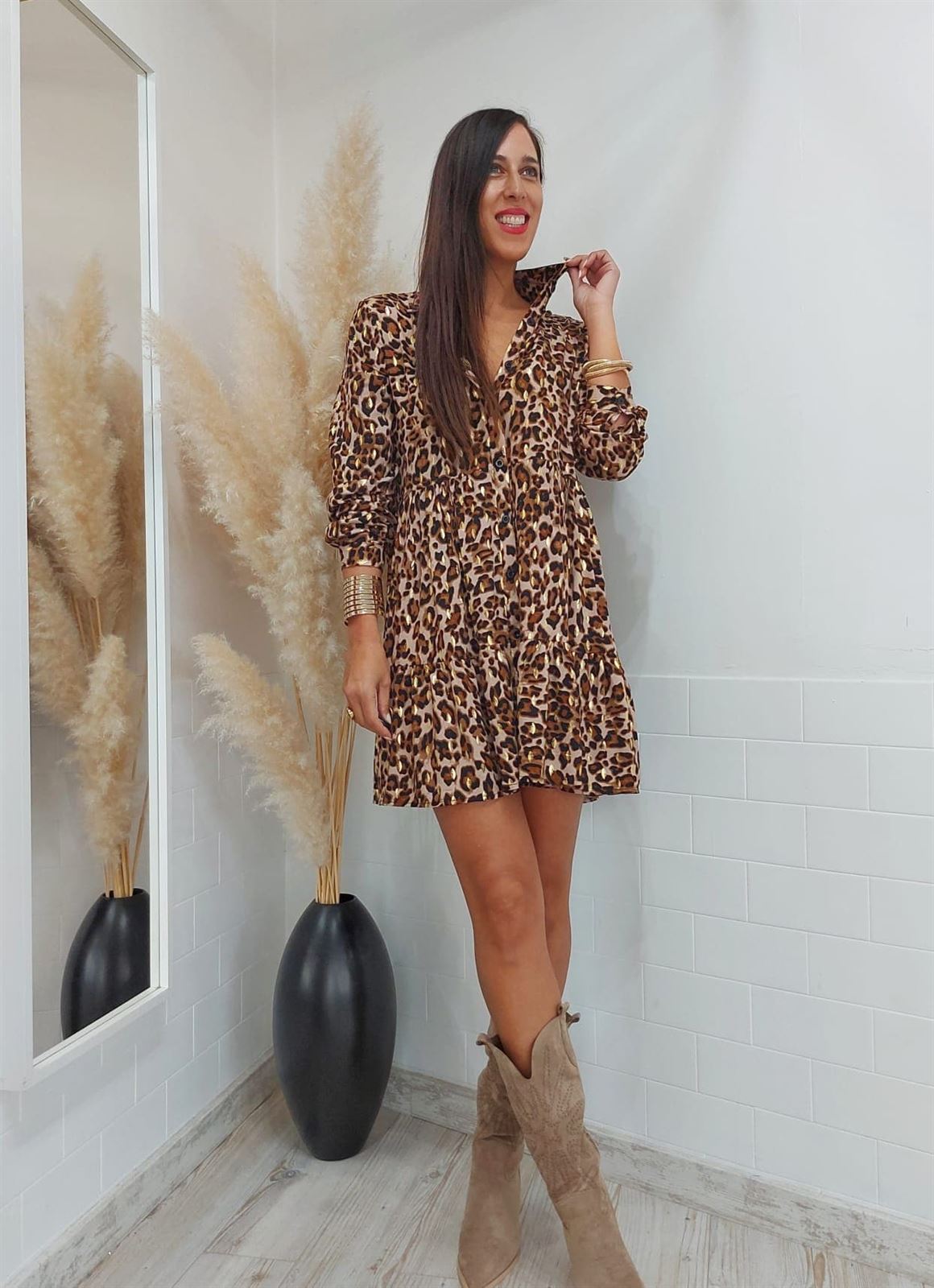 VESTIDO CORTO LEOPARDO - Imagen 2