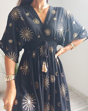 VESTIDO DELHI NEGRO - Imagen 2