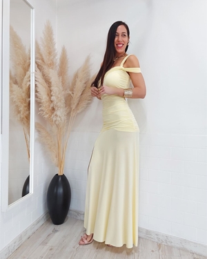 VESTIDO FLORENCIA AMARILLO - Imagen 2
