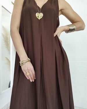 VESTIDO LISO CHOCOLATE - Imagen 2