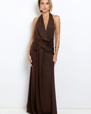 VESTIDO MARIANA CHOCOLATE - Imagen 1