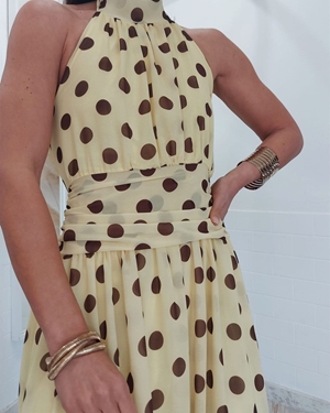 VESTIDO SONIA LUNARES AMARILLO - Imagen 2